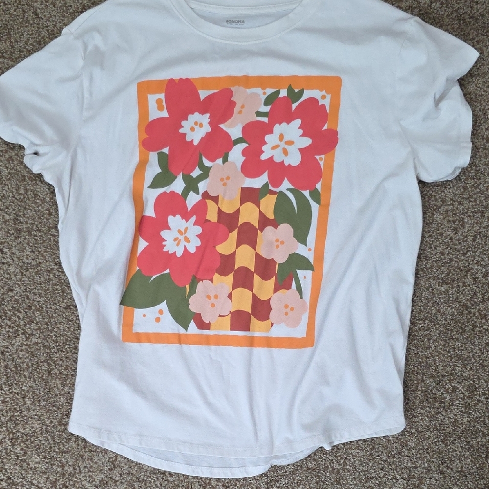 Floral Graphic Kids T-Shirt - White